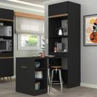 Paneleiro c/ Mesa Dobrável 1 Porta p/ Forno e Microondas Veneza GB Multimóveis Preta