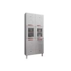 Paneleiro de Cozinha Mirage New c/ 6 Portas (2 c/Vidro) Branco - Telasul