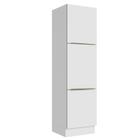 Paneleiro Madesa Lux 60 cm 3 Portas - Branco/Branco Veludo