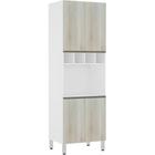 Paneleiro Perola 70 Cm C/ Nicho Microondas Branco C/ Legno C - LUCIANE