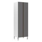 Paneleiro Torre 70Cm 5 Prateleiras Pérola Branco C/ Cinza Pu