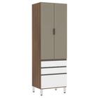 Paneleiro Torre 70Cm Inox Bronze Dourado C/ Branco - LUCIANE