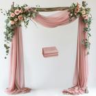 Pano de fundo de tecido drapeado em arco de casamento Wokceer Dusty Rose