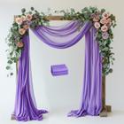 Pano de fundo de tecido drapeado em arco de casamento Wokceer Lavanda Roxo