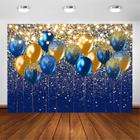 Pano de fundo fotográfico Avezano Royal Blue Glitter 7 x 5 pés