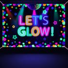 Pano de fundo fotográfico XJLANTTE Neon Let's Glow Party 1,8 x 1,2 m