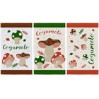 Pano de Prato Atoalhado Cogumelos - Kit com 3 Unidades - Coleção Primore