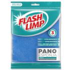 Pano Esponja FlashLimp com 3 Peças Coloridas ORIGINAL FLP6149