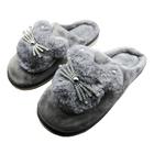 Pantufa Adulto Feminino Chinelo Com Pompom Peludo Antiderrapante Macia Inverno para Frio 1 par