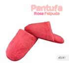 Pantufa Adulto Pink 40/41 Super Confortável Felpuda e Macia