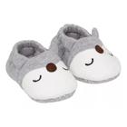 Pantufa de Raposa Infantil Antiderrapante 12 A 18 meses Cinza 17021 - Buba