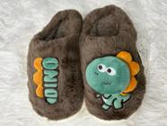 Pantufa Dinossauro De Desenho Animado infantil De Inverno Quente Antiderrapante - Confortável