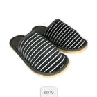 Pantufa Feminina com Listras Cinza 38/39