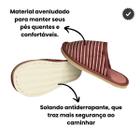 Pantufa Feminina De Listras Chinelo Confortável Aveludado - Cores