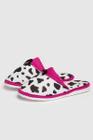 Pantufa Feminino Animal Print Vaquinha