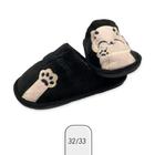 Pantufa Gatinho Infantil Preto Tam. 32/33