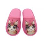 Pantufa Infantil Feminina Europa Gato Rosa - 861