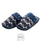 Pantufa Masculina quentinha fofinha Xadrez Azul 44/45 para inverno frio casa quarto confortavel