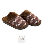 Pantufa Masculina Xadrez Marrom 44/45