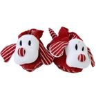 Pantufa Para Bebê Atoalhada Zip Toys Listrado Vermelho RN