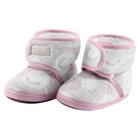 Pantufa Sapatinho Infantil Bebe Rosa Forrada com Fechamento por Contato