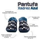 Pantufa Unisex Chinelo De Invervo Xadrez Solado Antiderrapante Azul 40/41