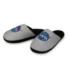 Pantufas Chinelo Cinza Nasa Com Solado De Borracha Antiderrapante Adulto E Infantil Unissex 34/35