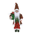 Papai Noel 50cm Vermelho Paetês Verde Natal Premium - Zona Livre