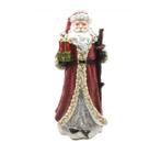 Papai Noel em resina com cajado e presentes Vm / Br - 29cm