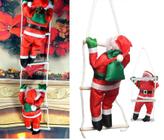 Papai Noel Escalador Subindo Escada Decoração Natal 90 Cm