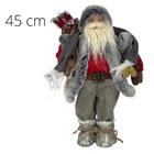 Papai Noel Esquiador Vermelho e Cinza 45 cm