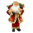 Papai Noel Grande Casaco Xadrez Vermelho Luxo 60cm