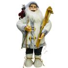 Papai Noel Lenhador em Pé 60cm Branco/Cinza Tok da Casa Boneco Natal