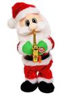 Papai Noel Musical Com Movimento E Saxofone 35cm A Pilha