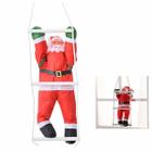 Papai Noel na Escada Natal 40cm Natalino Decoraçao Arvore Porta Janela Enfeite Jardim Quintal