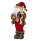 Papai Noel Pequeno 47cm C/Esqui Decoração Natal