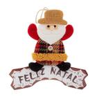 Papai Noel Plush 14x18cm Com Placa Feliz Natal Enfeite Natalino Decoração