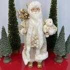 Papai Noel Roupa Dourada e Ursinho - 45cm - Mimô Store Decor