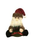 Papai Noel Sentado Rústico Tecido Saco Verde 23cm