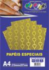 Papéis Especiais Glitters Dec A4 210x297mm Ouro Coração 10F