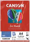 Papel A4 185g Canson iris vivaldi vermelho escuro com 25 folhas