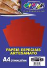 Papel A4 Lamicote Vermelho 250G/M Com 10 Folhas - Off Paper