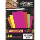 Papel a4 neon adesivo laranja 100g. off paper cx.c/20