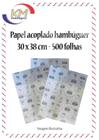 Papel acoplado hambúrguer 30x38 c/500 folhas - hambúguer, lanches, frios, sanduíches (7406) - Fenix