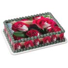 Papel arroz e faixa comestível para bolo torta festa aniversário mulher jovem senhora surpresa flores rosas vermelhas - Catias Cakes