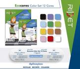 Papel Bloco Criativo Ecocores Color Set A4 12 Cores - RIDET - 110g C/ 24 Folhas Linha Escolar