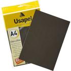 Papel color a4 180g c/ 50 folhas preto 10un - usapel