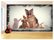 Papel De Parede 3D Animais Cão Gato Petshop 3,5M Anm427