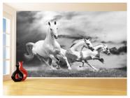 Papel De Parede 3D Animais Cavalos Correndo Céu 3,5M Anm300