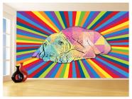 Papel De Parede 3D Animais Pop Art Cachorro Pet 3,5M Pxa236